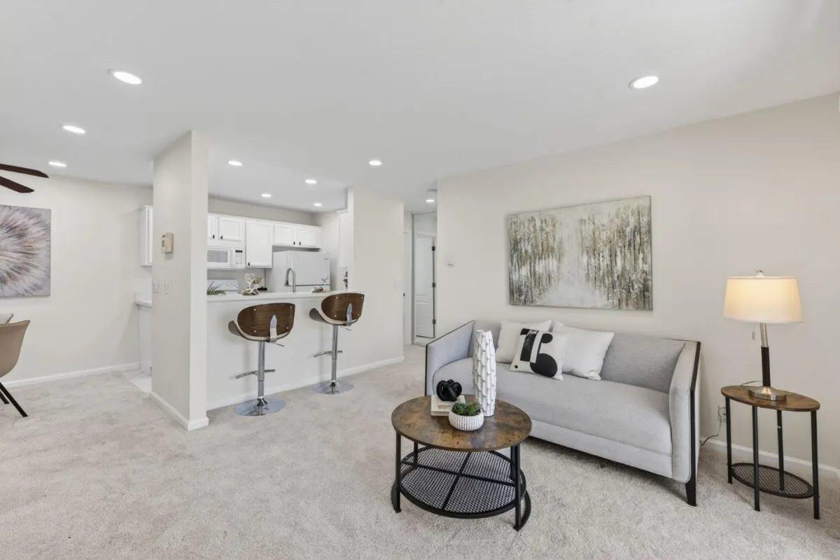 Open kitchen and living area